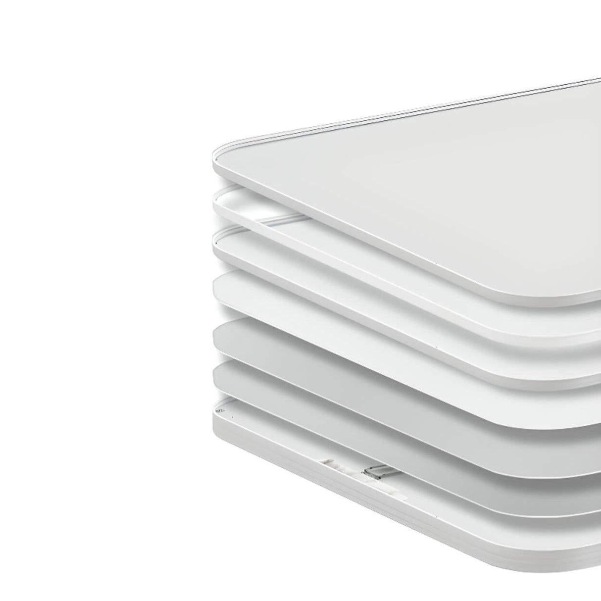 Minimalist White Rectangle LED Flush Mount Ceiling Lamp Image - 22