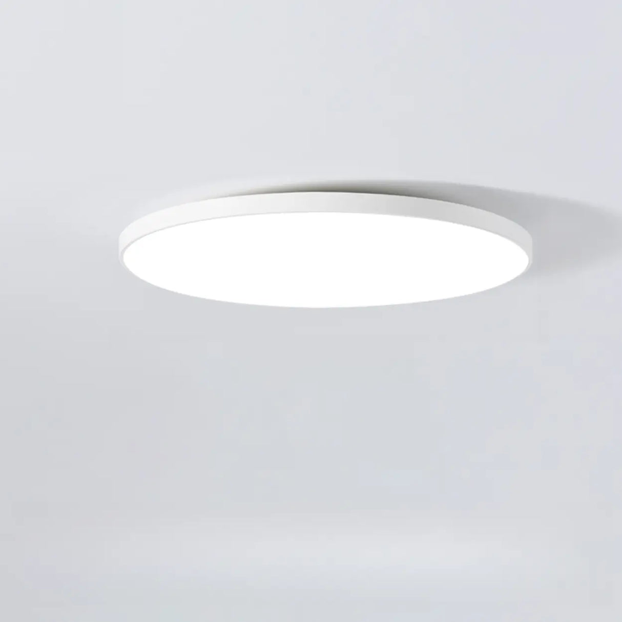 Minimalist White Round LED Flush Mount Ceiling Light Image - 2