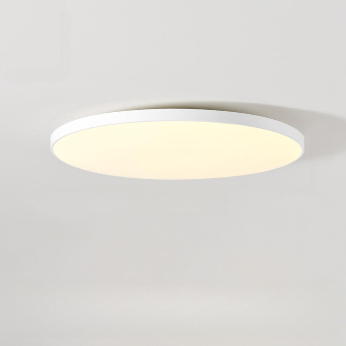 Minimalist White Round LED Flush Mount Ceiling Light Image - 5