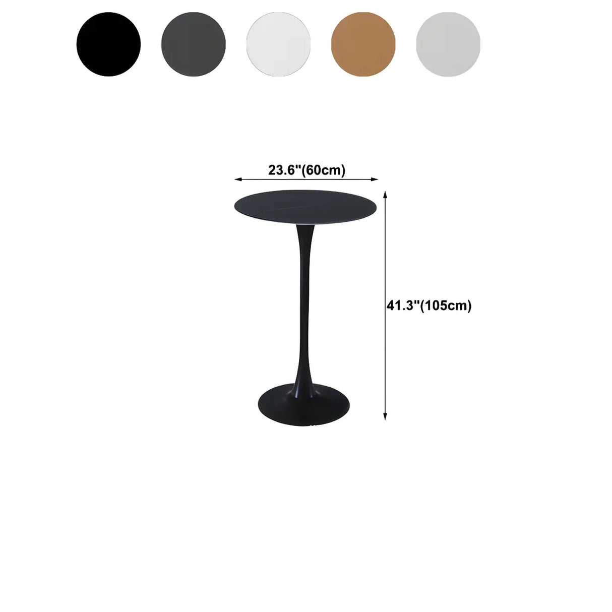 Minimalist White Round Metal Small Cocktail Bar Table