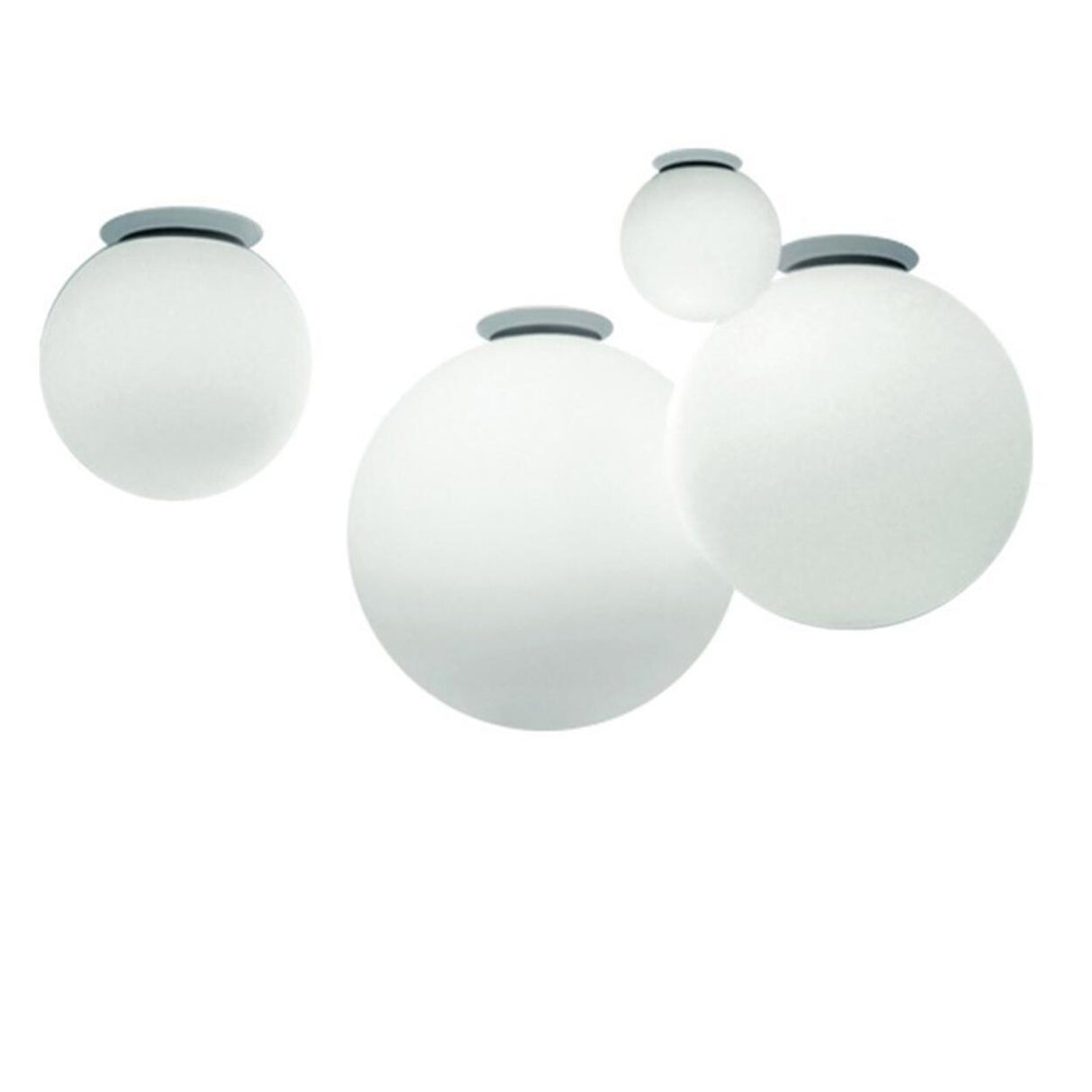 Minimalist White Sphere Glass Ceiling Lamp Hallway Image - 5