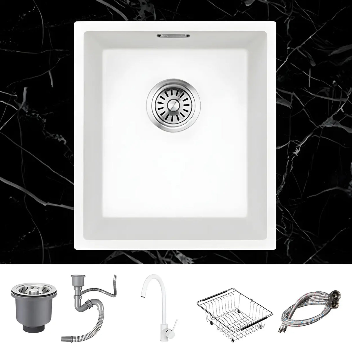 Minimalist White Square Sink for Kitchen Space Image - 11