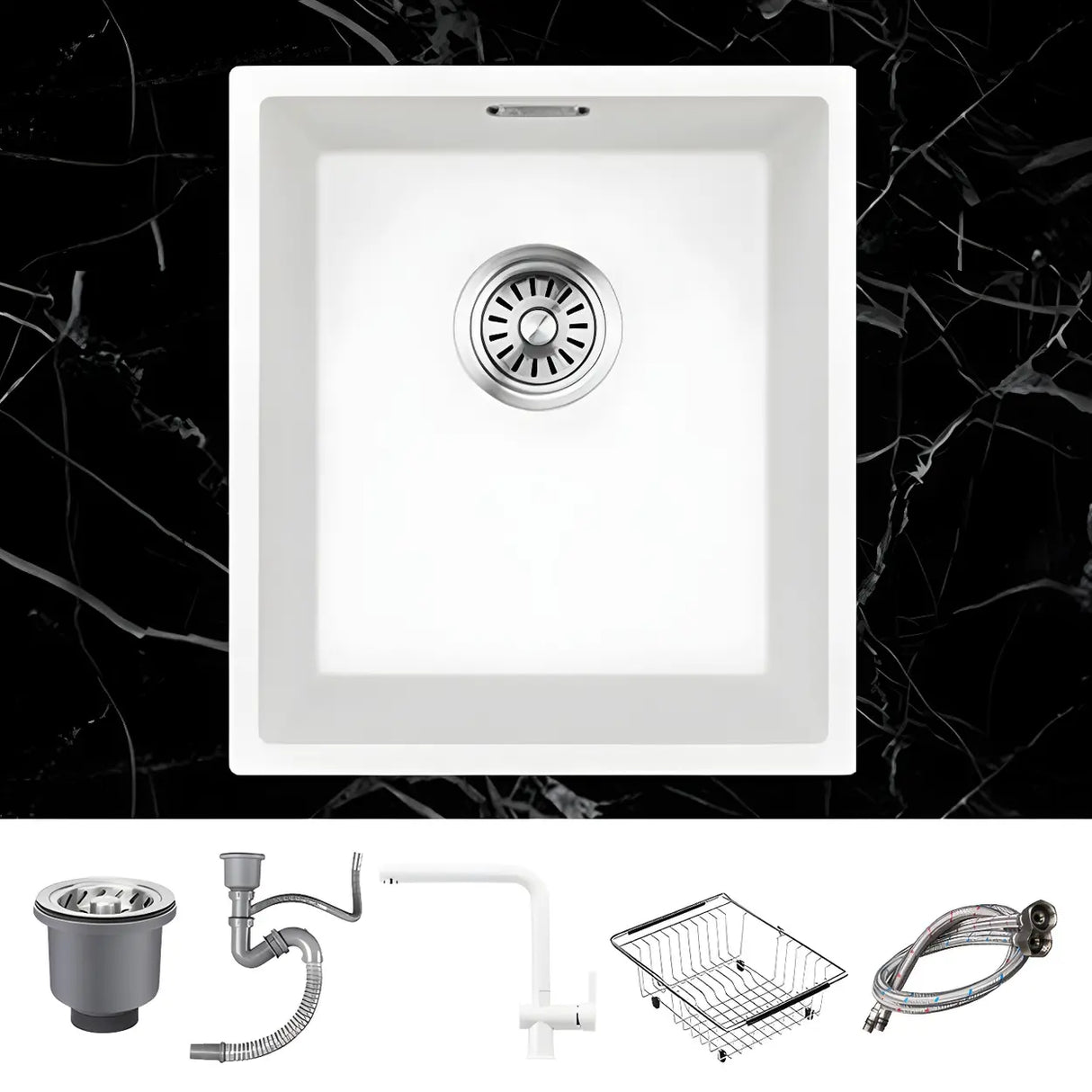 Minimalist White Square Sink for Kitchen Space Image - 12