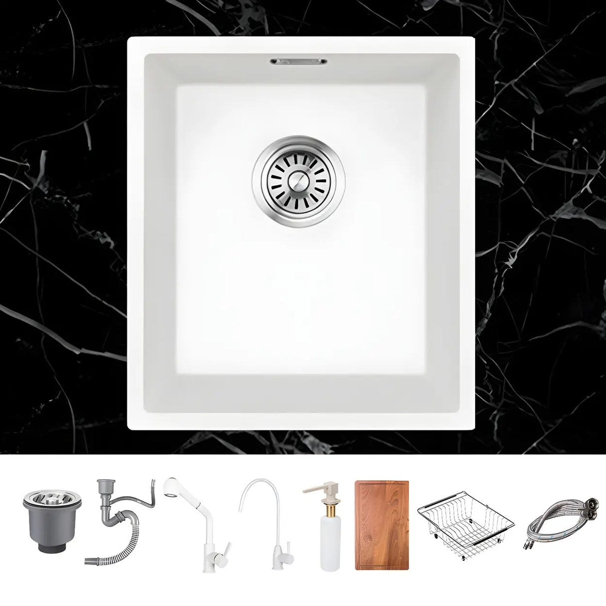 Minimalist White Square Sink for Kitchen Space Image - 15