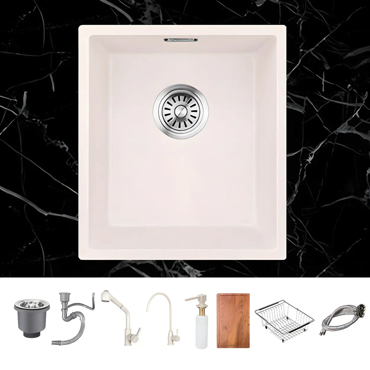 Minimalist White Square Sink for Kitchen Space Image - 20