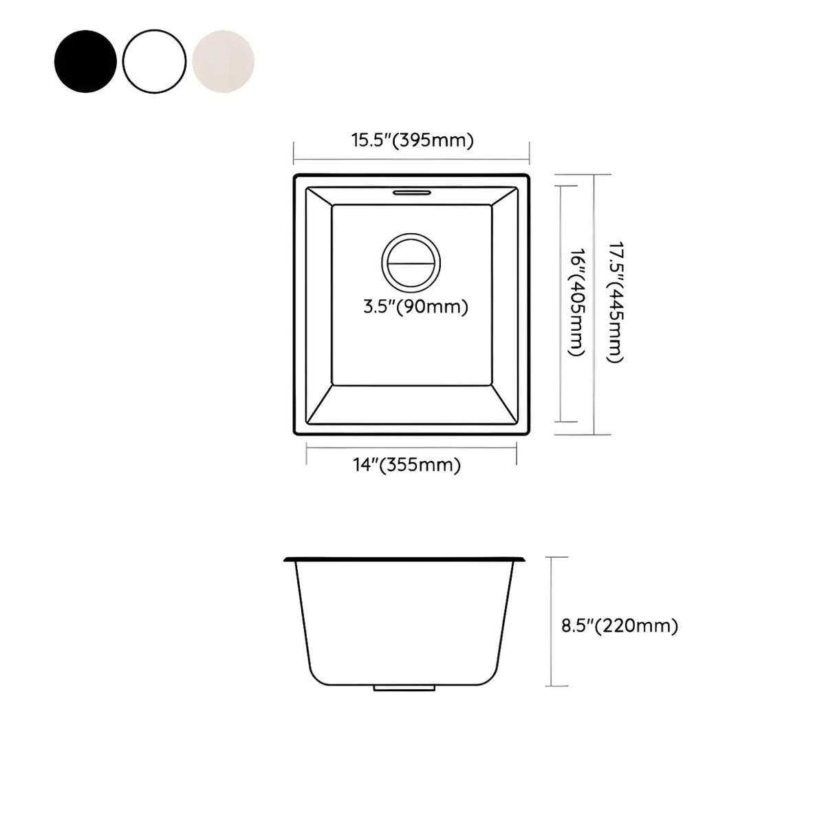 Minimalist White Square Sink for Kitchen Space
