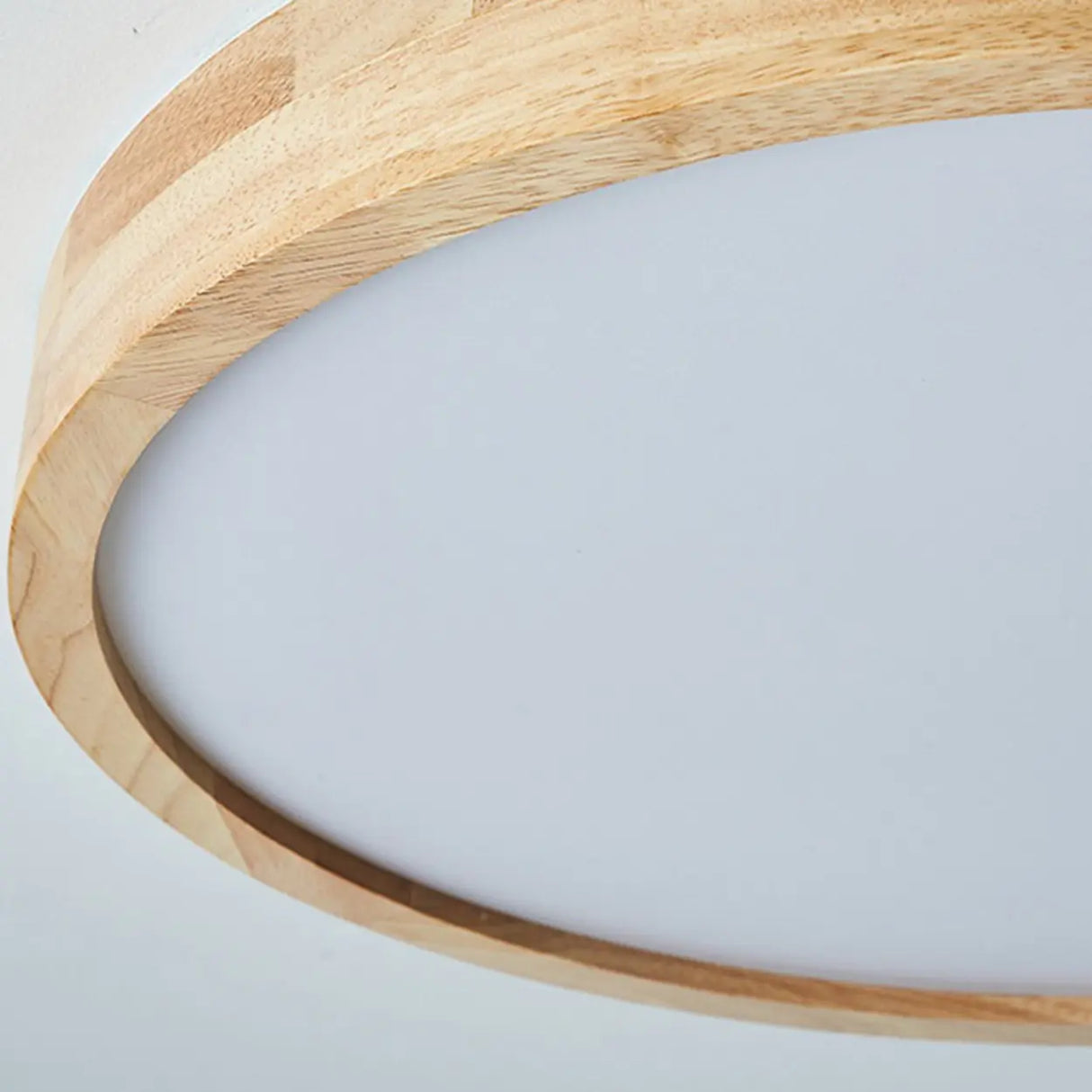 Minimalist Wooden Round LED Flush Mount Ceiling Light Image - 12
