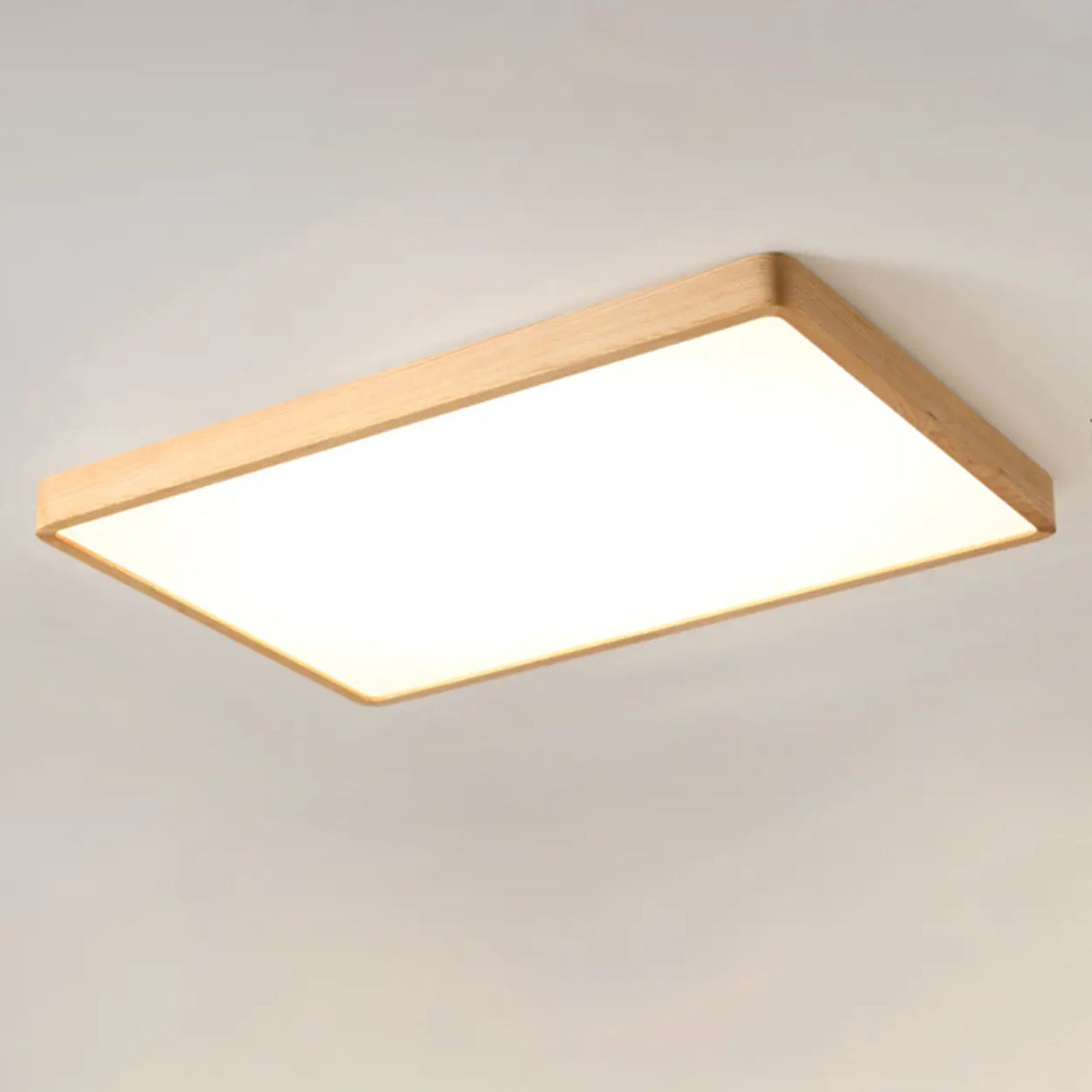 Minimalist Wooden Round LED Flush Mount Ceiling Light Image - 5