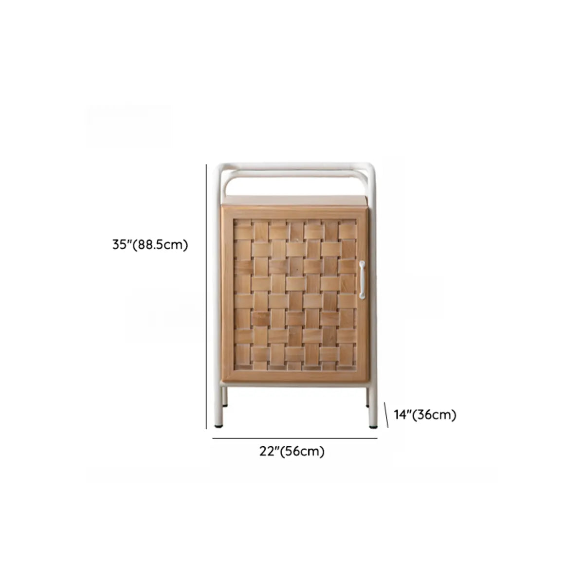 Minimalist Woven Wood Cabinets Natural Buffet with Shelves