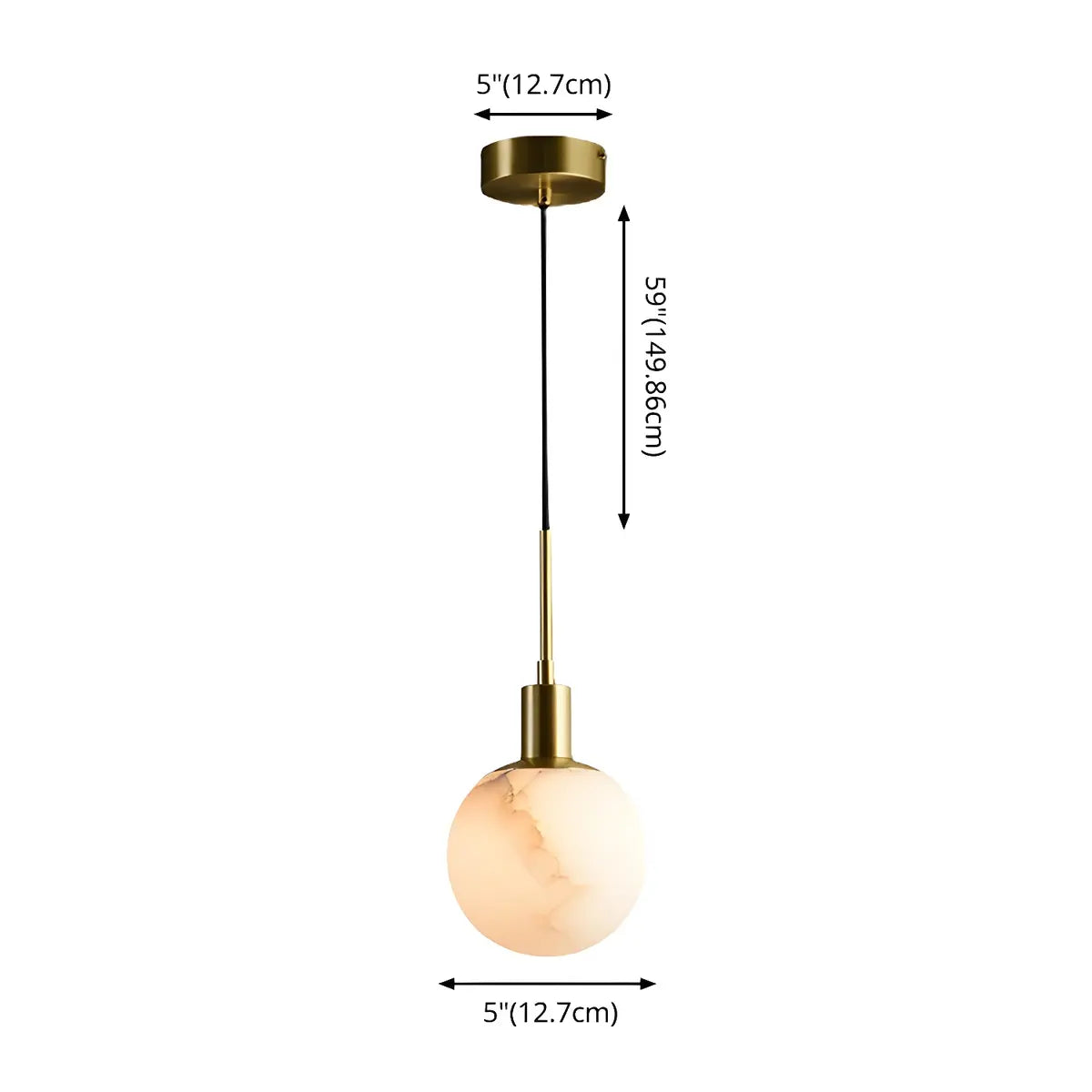 Minimalistic Alabaster White Mini Bell Globe Pendant Light