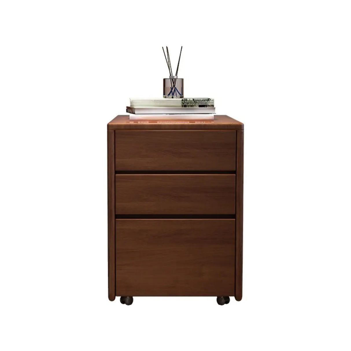 Mobile Vertical Short Wood Filing Cabinet with Drawers Image - 5