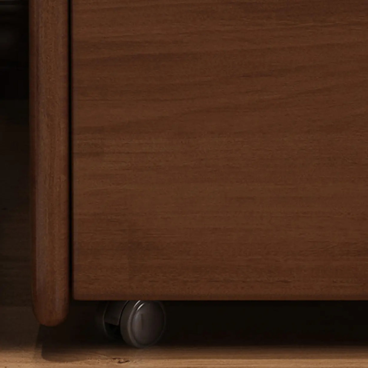 Mobile Vertical Short Wood Filing Cabinet with Drawers Image - 8