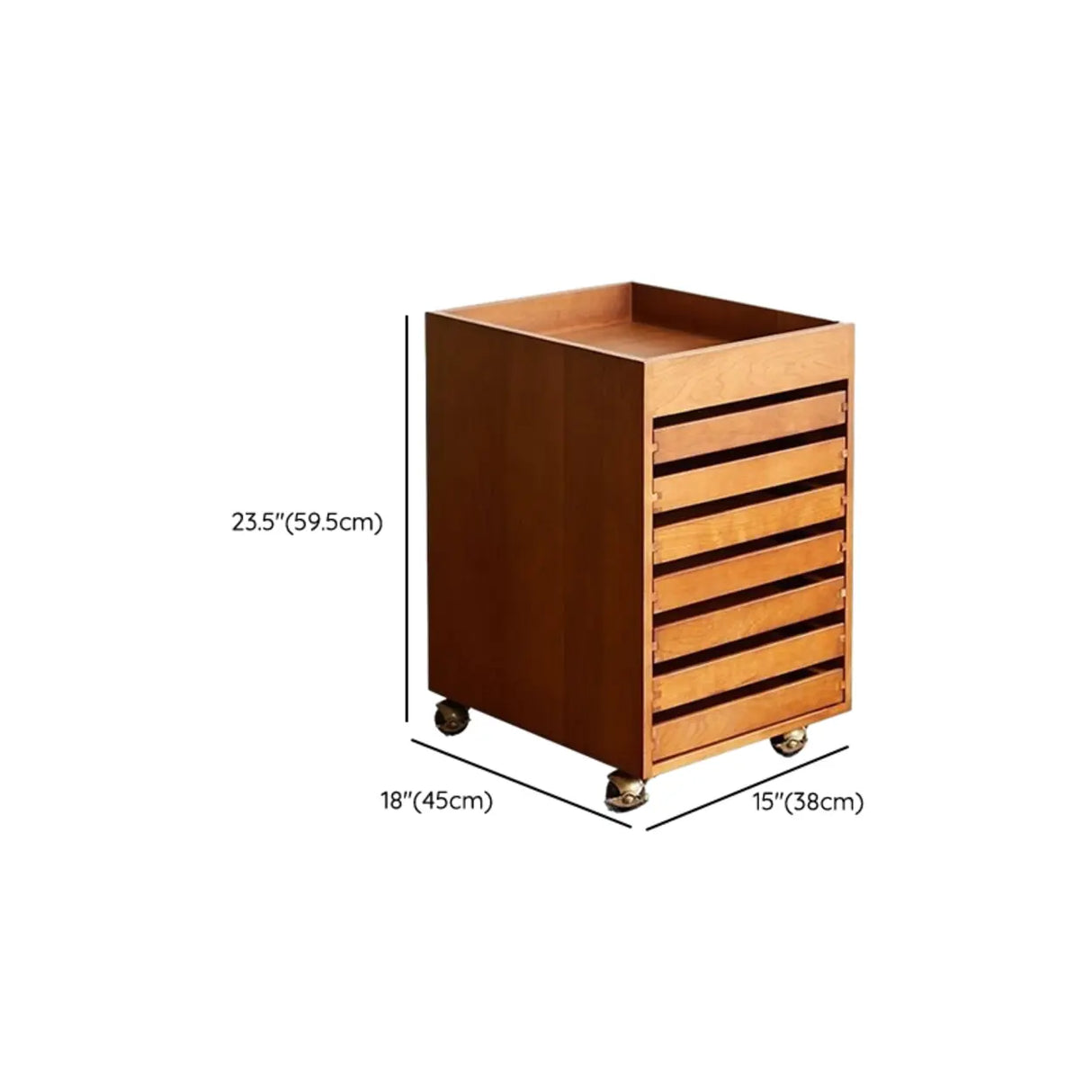 Mobile Vertical Small Wood Filing Cabinet with Drawers Image - 14