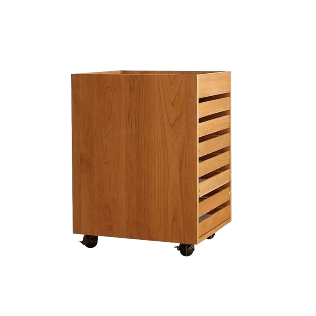 Mobile Vertical Small Wood Filing Cabinet with Drawers Image - 2