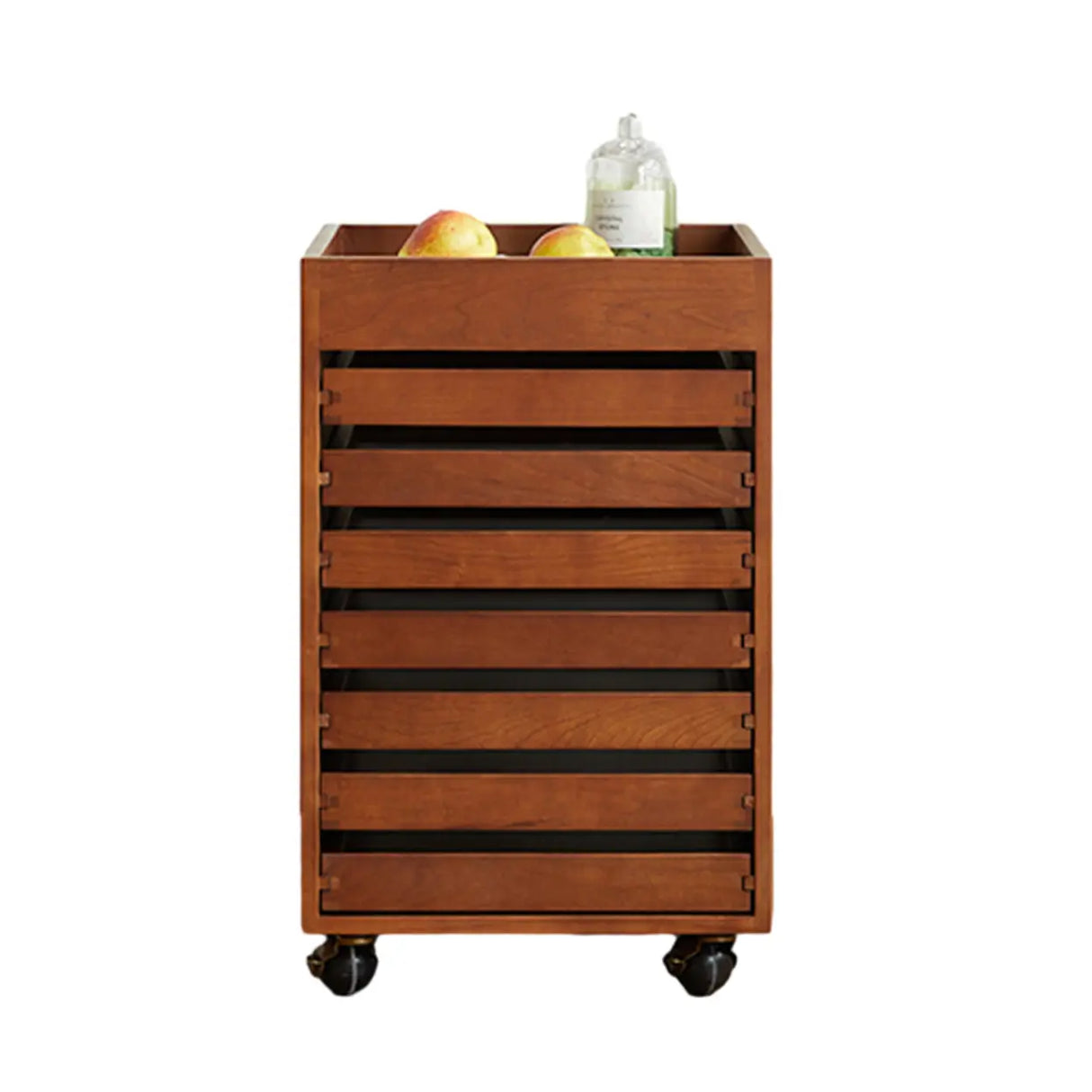 Mobile Vertical Small Wood Filing Cabinet with Drawers Image - 7