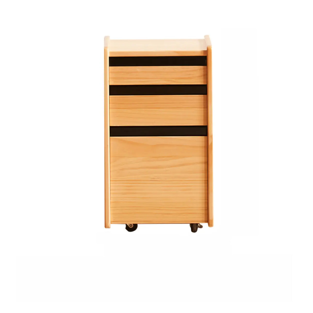 Mobile Vertical Wood Drawers Filing Cabinet with Wheels Image - 3