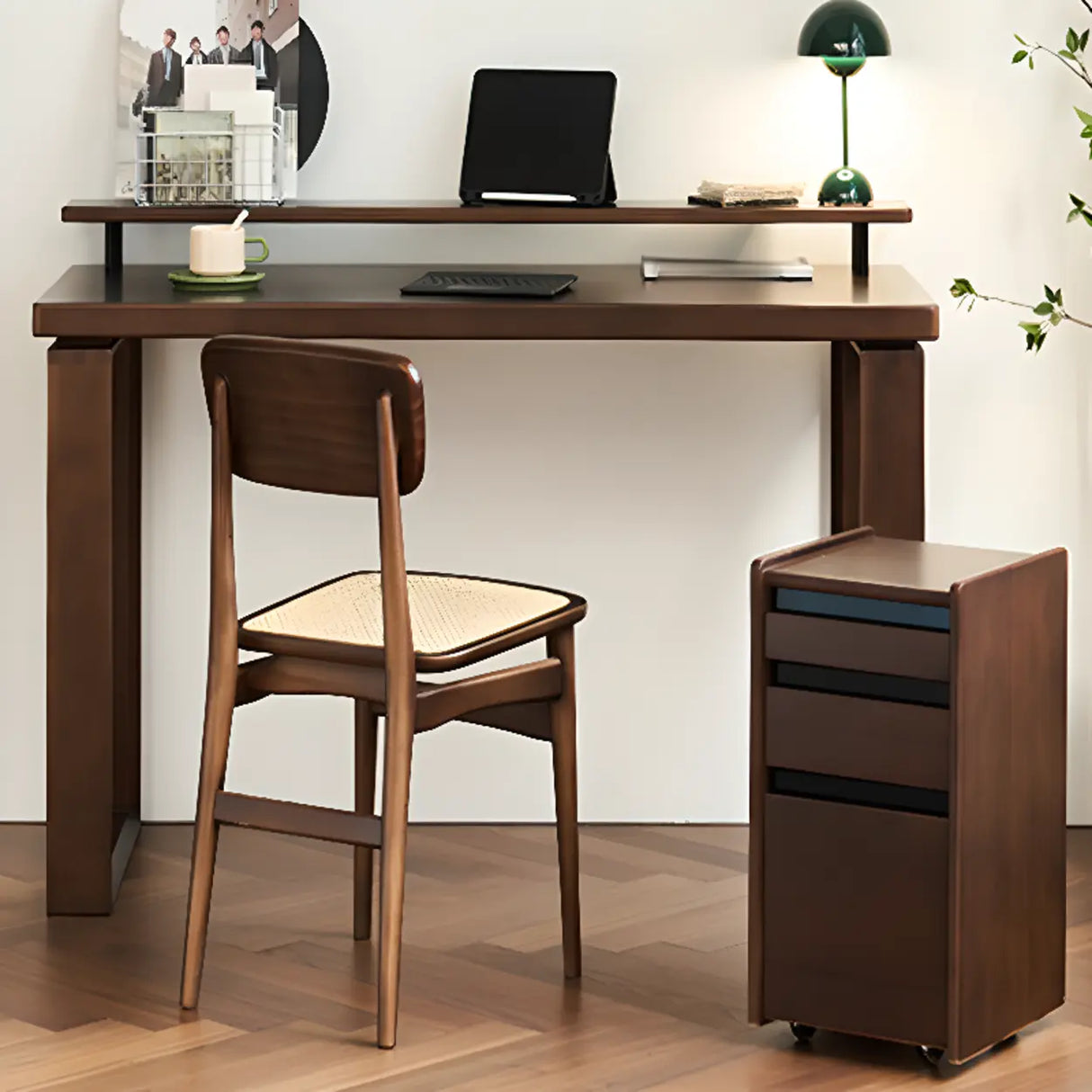 Mobile Vertical Wood Drawers Filing Cabinet with Wheels Image - 6