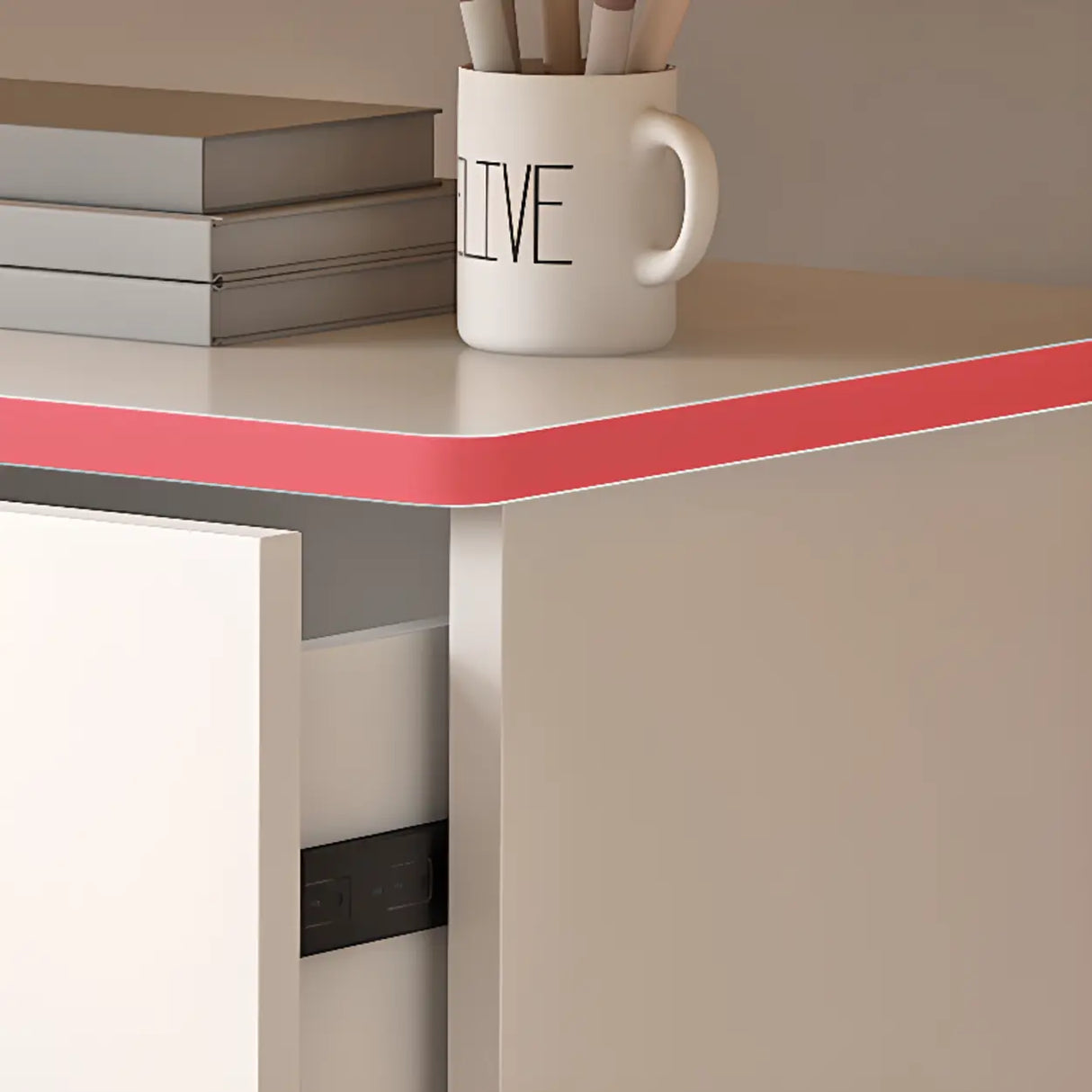 Mobile Vertical Wood Light Gray Storage Filing Cabinet Image - 17