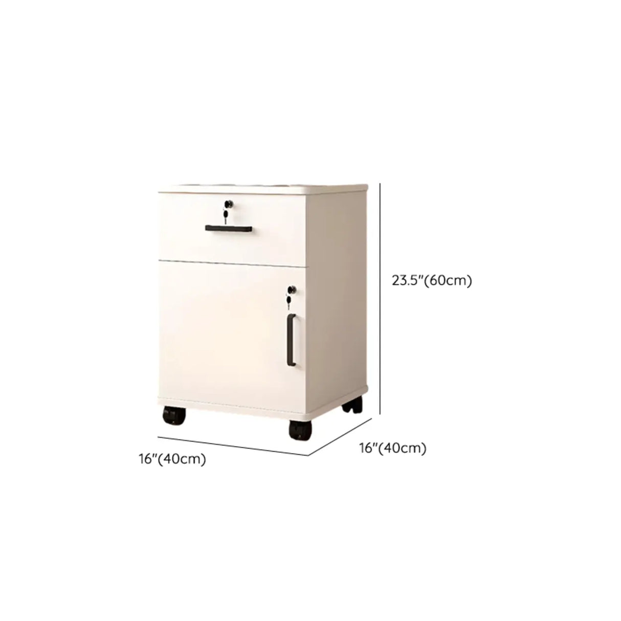 Mobile Vertical Wood Light Gray Storage Filing Cabinet Image - 21