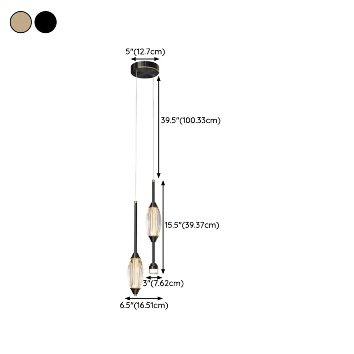 Modern 2-Light Bedroom Clear Acrylic Oval Pendant Light