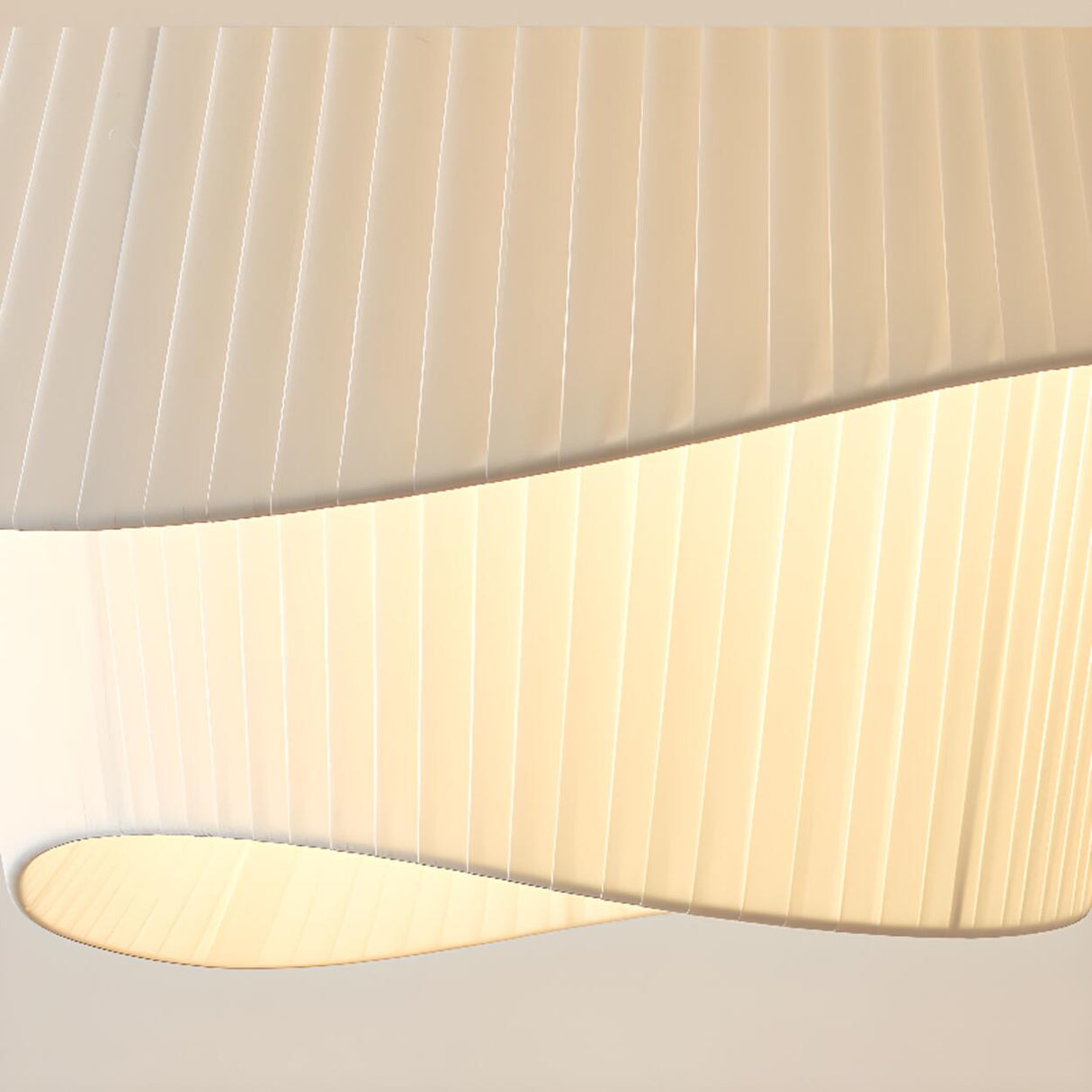 Modern 2 Tiers Adjustable Height White Wave Chandelier Image - 16