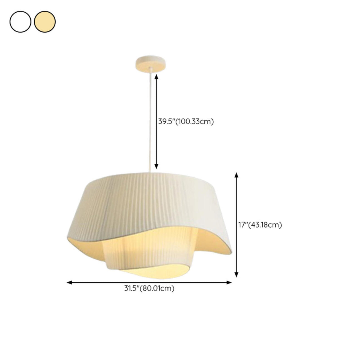 Modern 2 Tiers Adjustable Height White Wave Chandelier