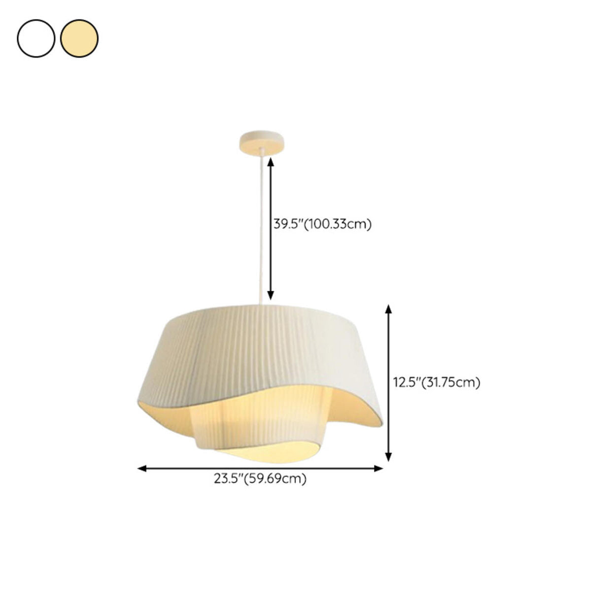 Modern 2 Tiers Adjustable Height White Wave Chandelier Image - 19