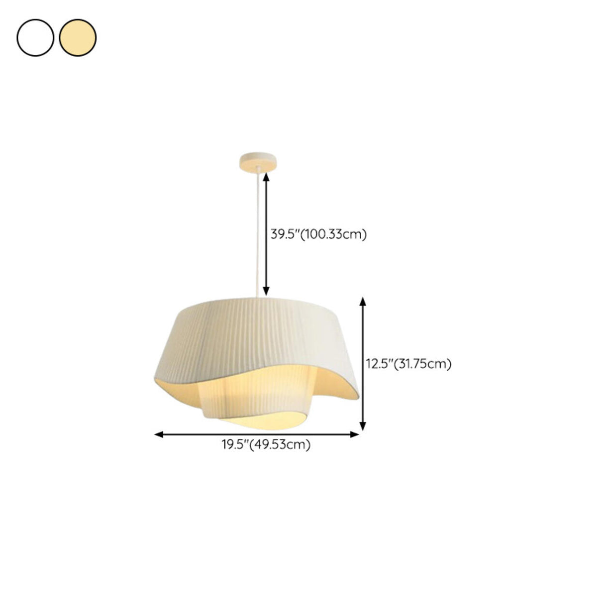 Modern 2 Tiers Adjustable Height White Wave Chandelier Image - 20