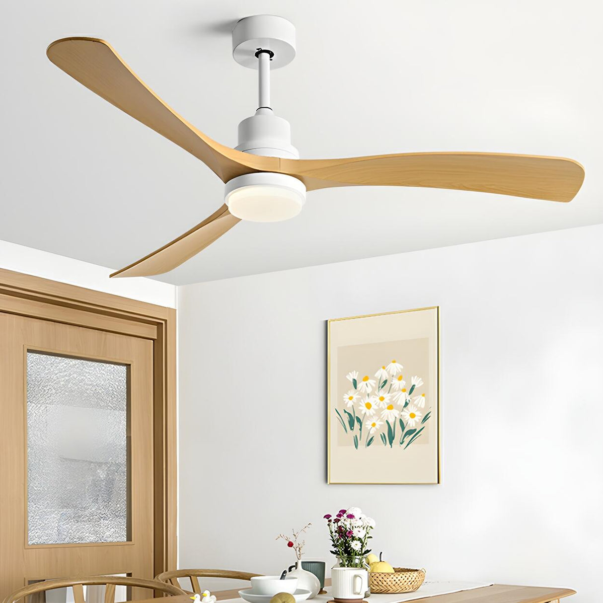 Modern 3 Blade Propeller Ceiling Fan with LED Light Image - 1