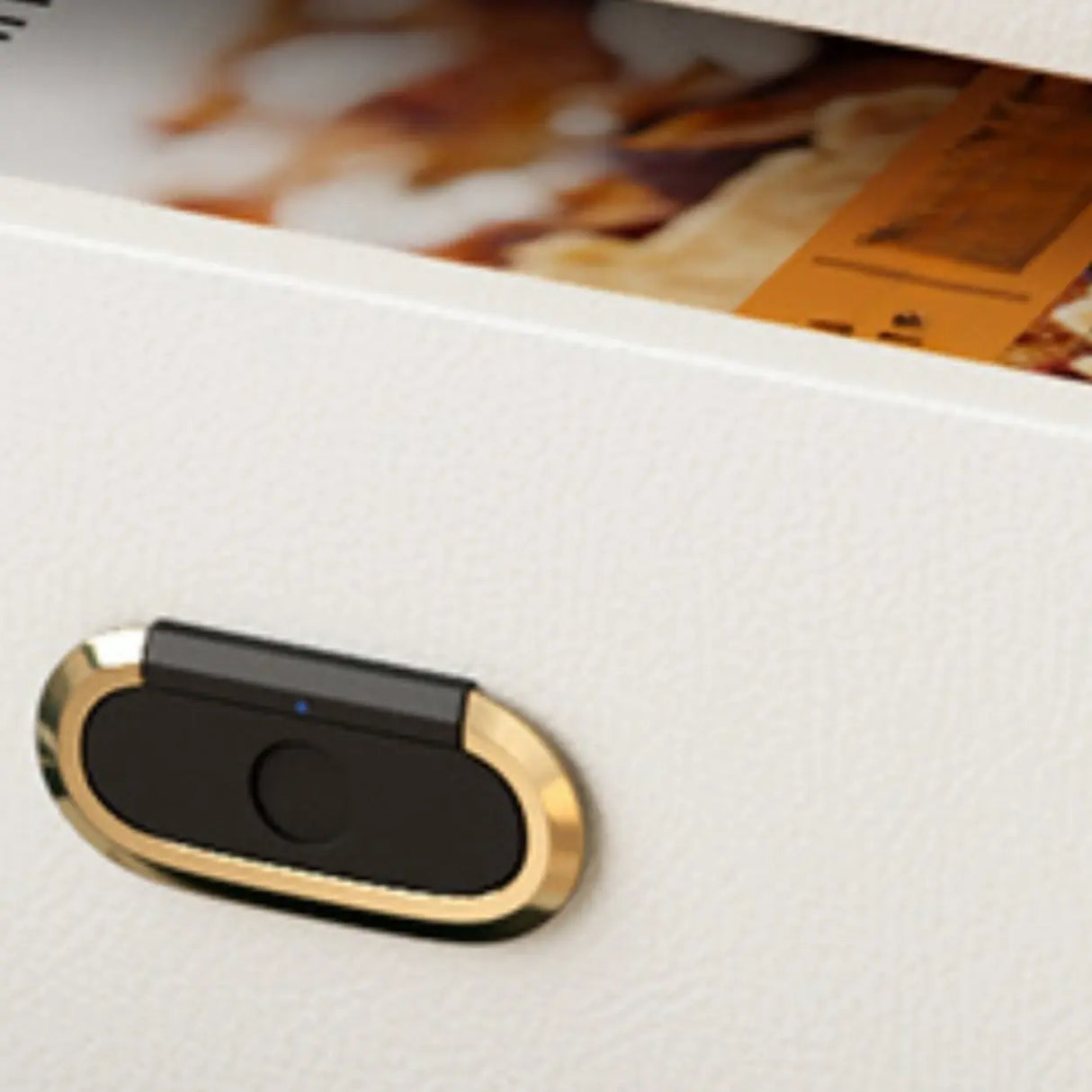 Modern 3-Drawer Leather White Nightstand with Lighting Image - 8