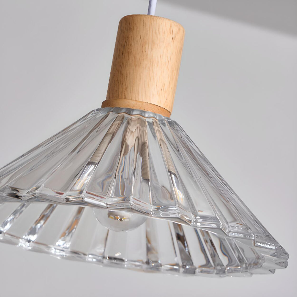 Modern 3-Light Fluted Cone Glass Island Ceiling Light Image - 6
