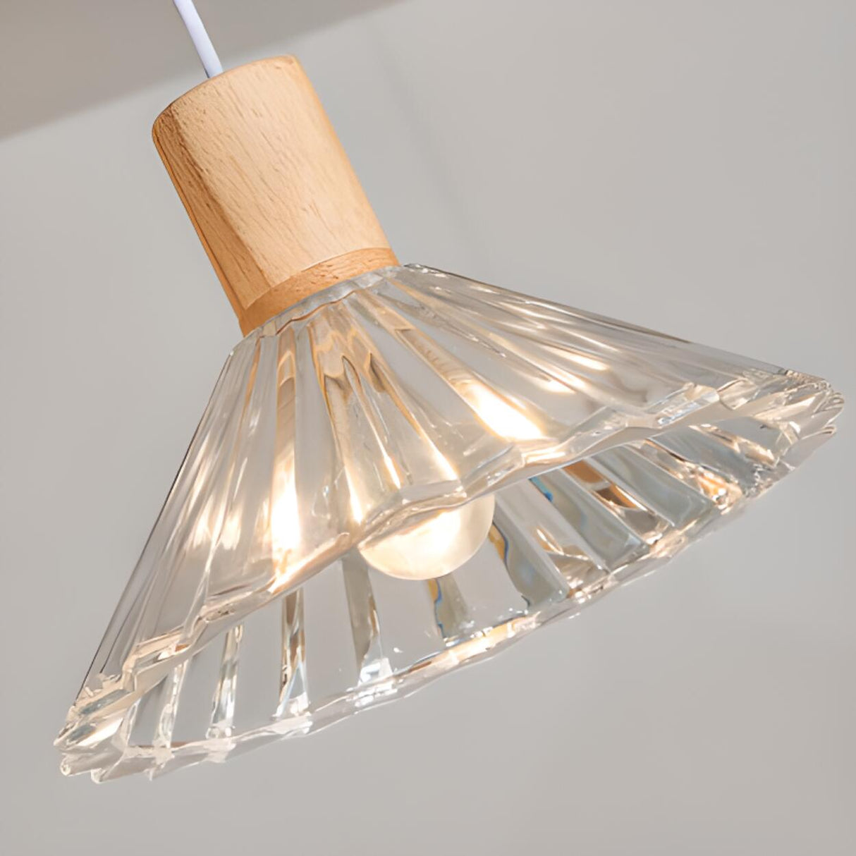Modern 3-Light Fluted Cone Glass Island Ceiling Light Image - 7