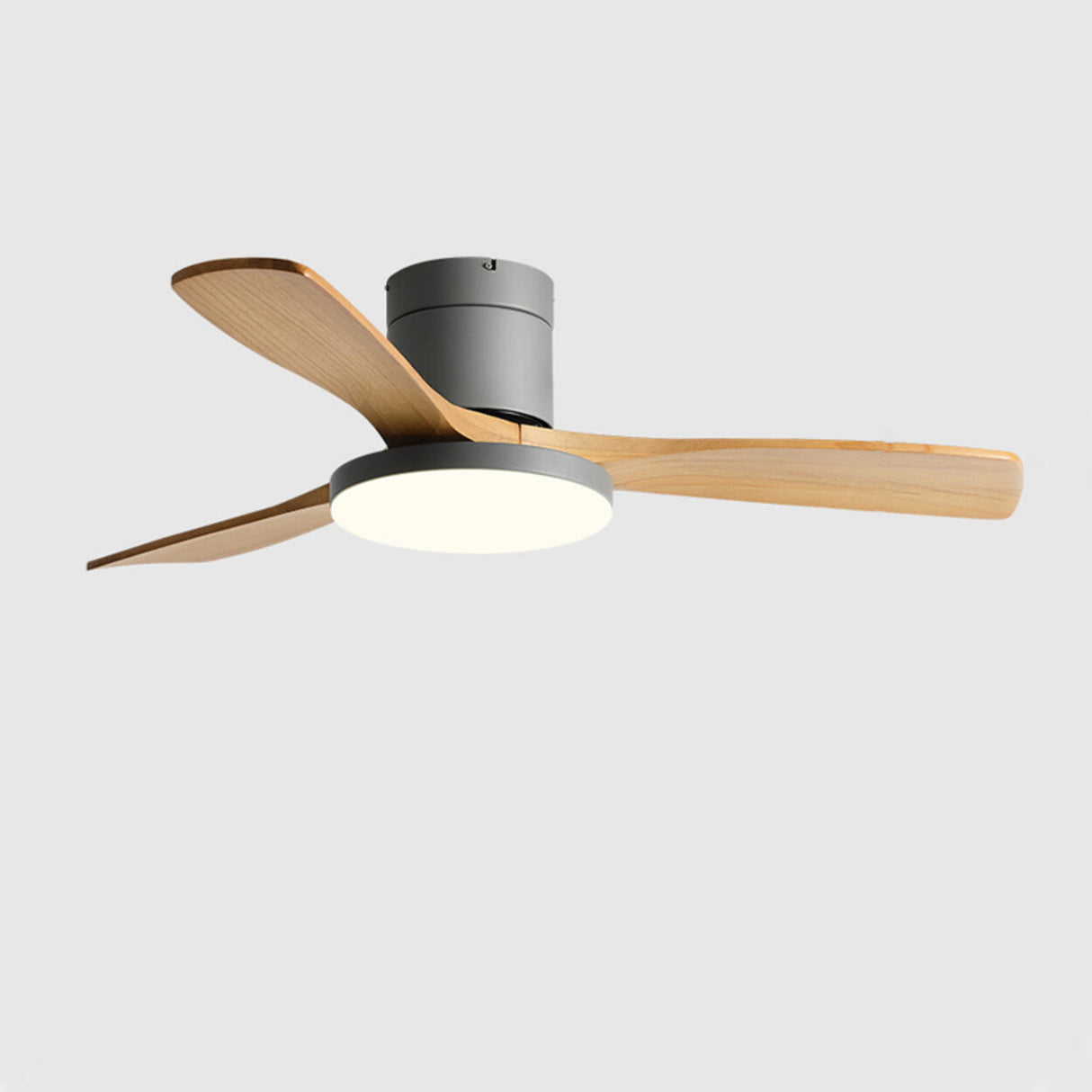 Modern 3 Solid Wood Blades Ceiling Fan with LED Light Image - 6