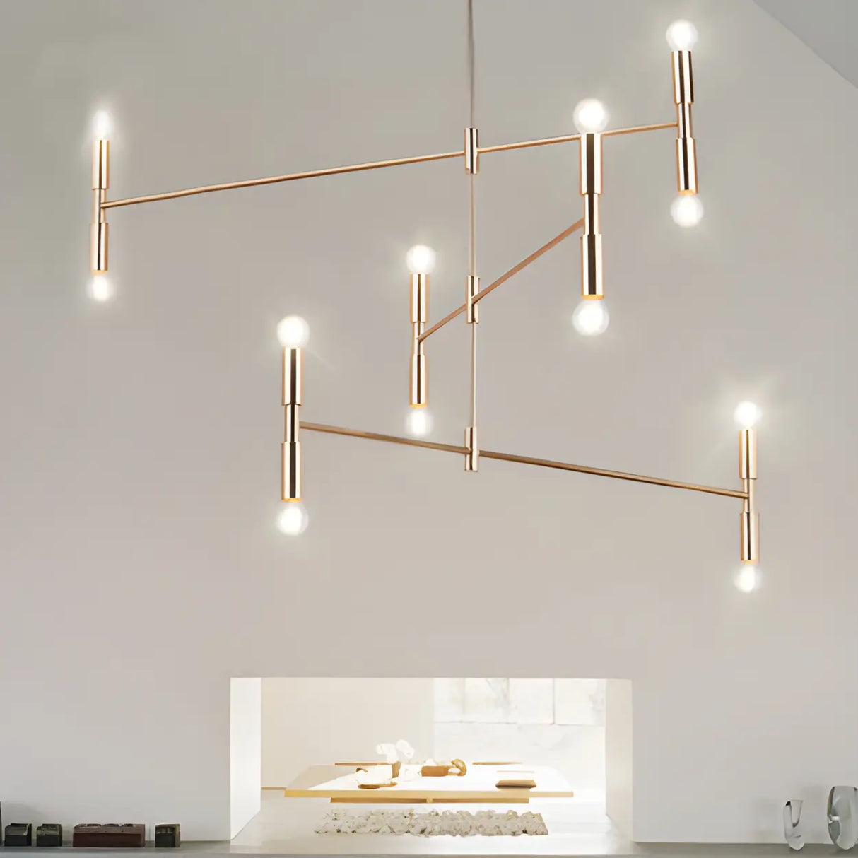 Modern 3 Tiers Linear Sputnik LED Pendant Chandelier Image - 2