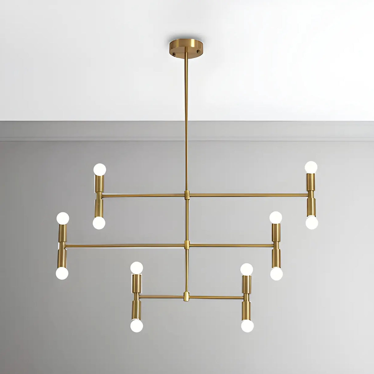 Modern 3 Tiers Linear Sputnik LED Pendant Chandelier Image - 4