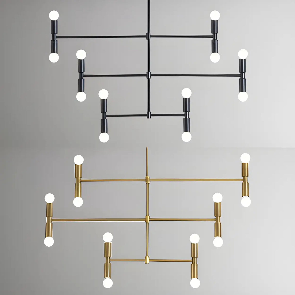 Modern 3 Tiers Linear Sputnik LED Pendant Chandelier Image - 5