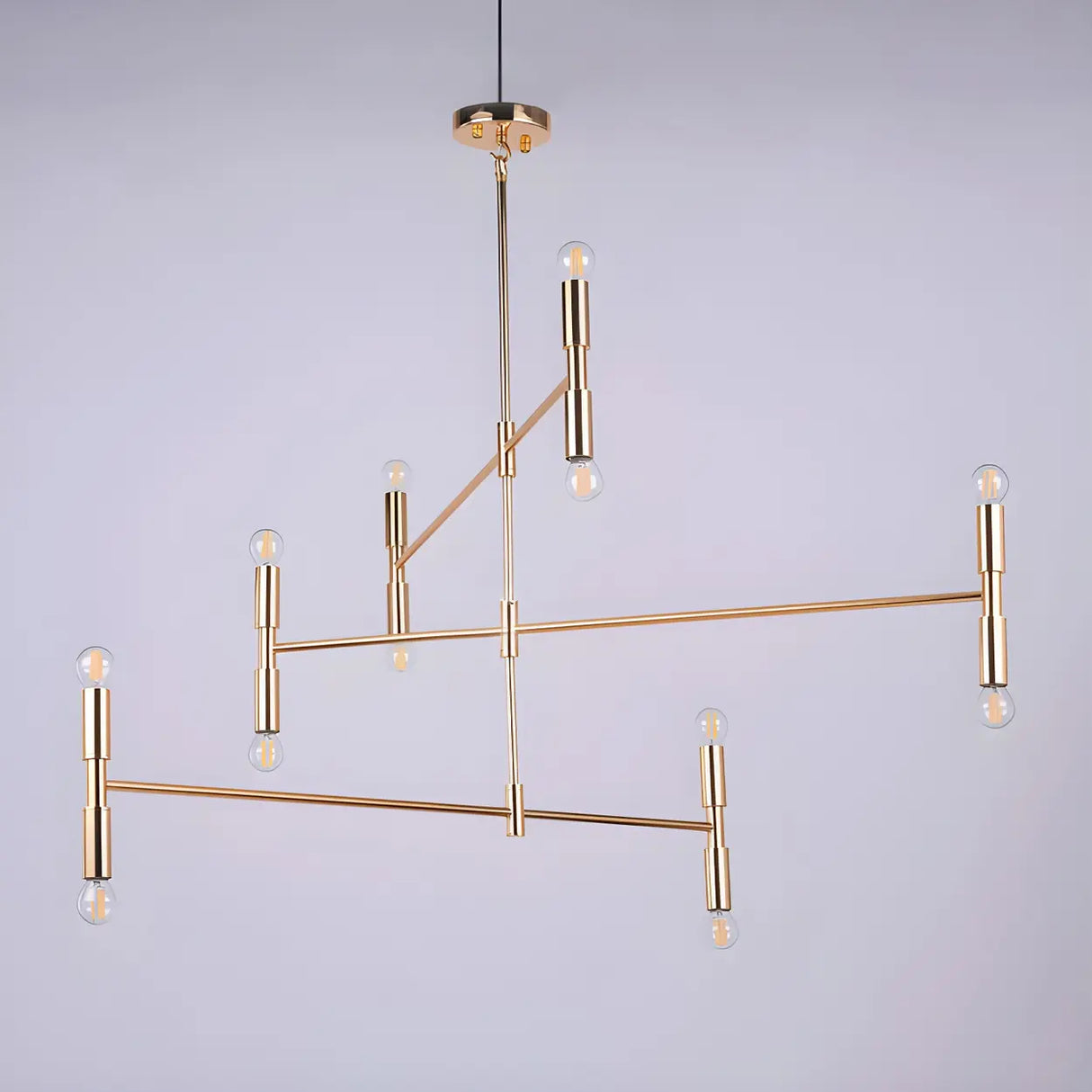 Modern 3 Tiers Linear Sputnik LED Pendant Chandelier Image - 6
