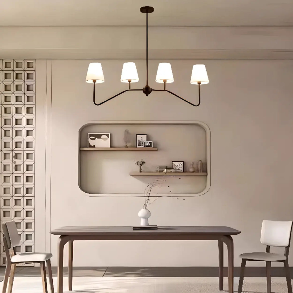 Modern 4-Light Black Cone Dining Room Island Light Image - 5