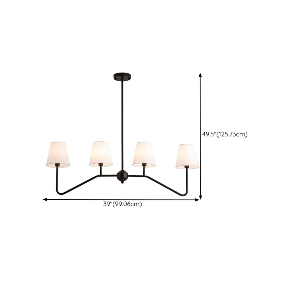 Modern 4-Light Black Cone Dining Room Island Light