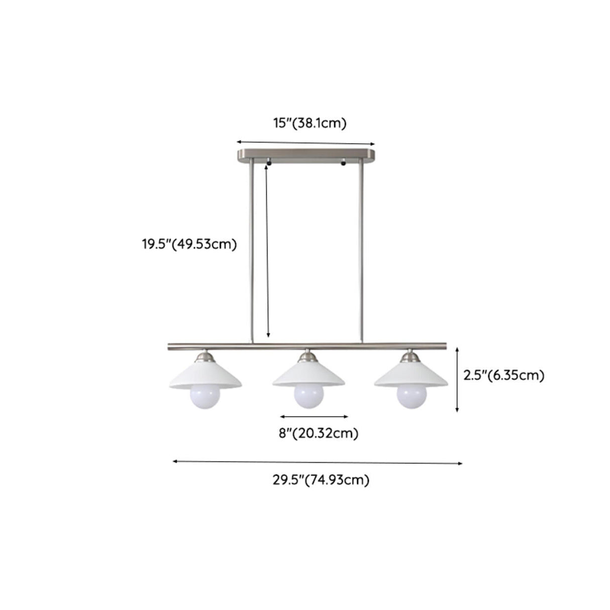 Modern 4-Light Cone Kitchen Island Hanging Light