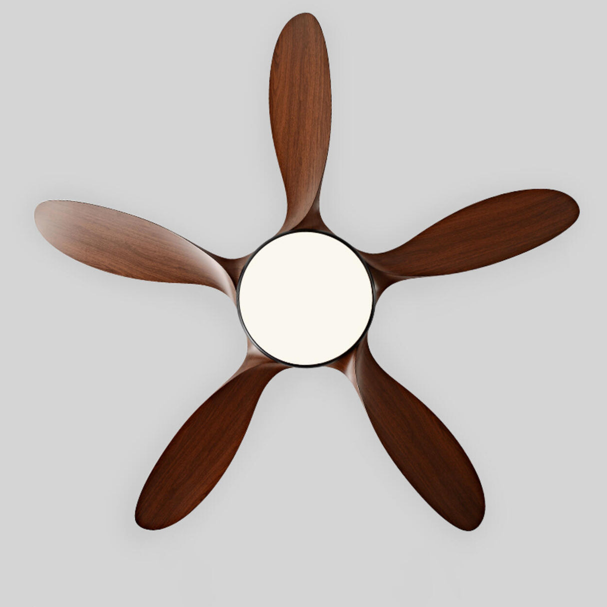 Modern 5-Blade Wooden Ceiling Fan with LED Light Image - 11