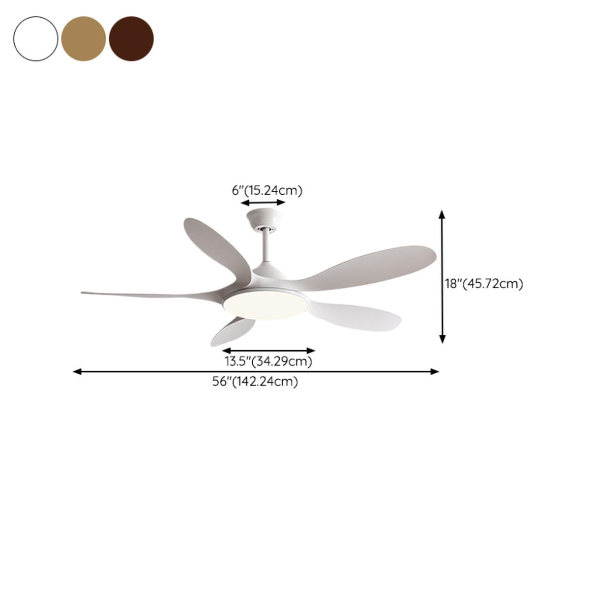 Modern 5-Blade Wooden Ceiling Fan with LED Light Image - 14