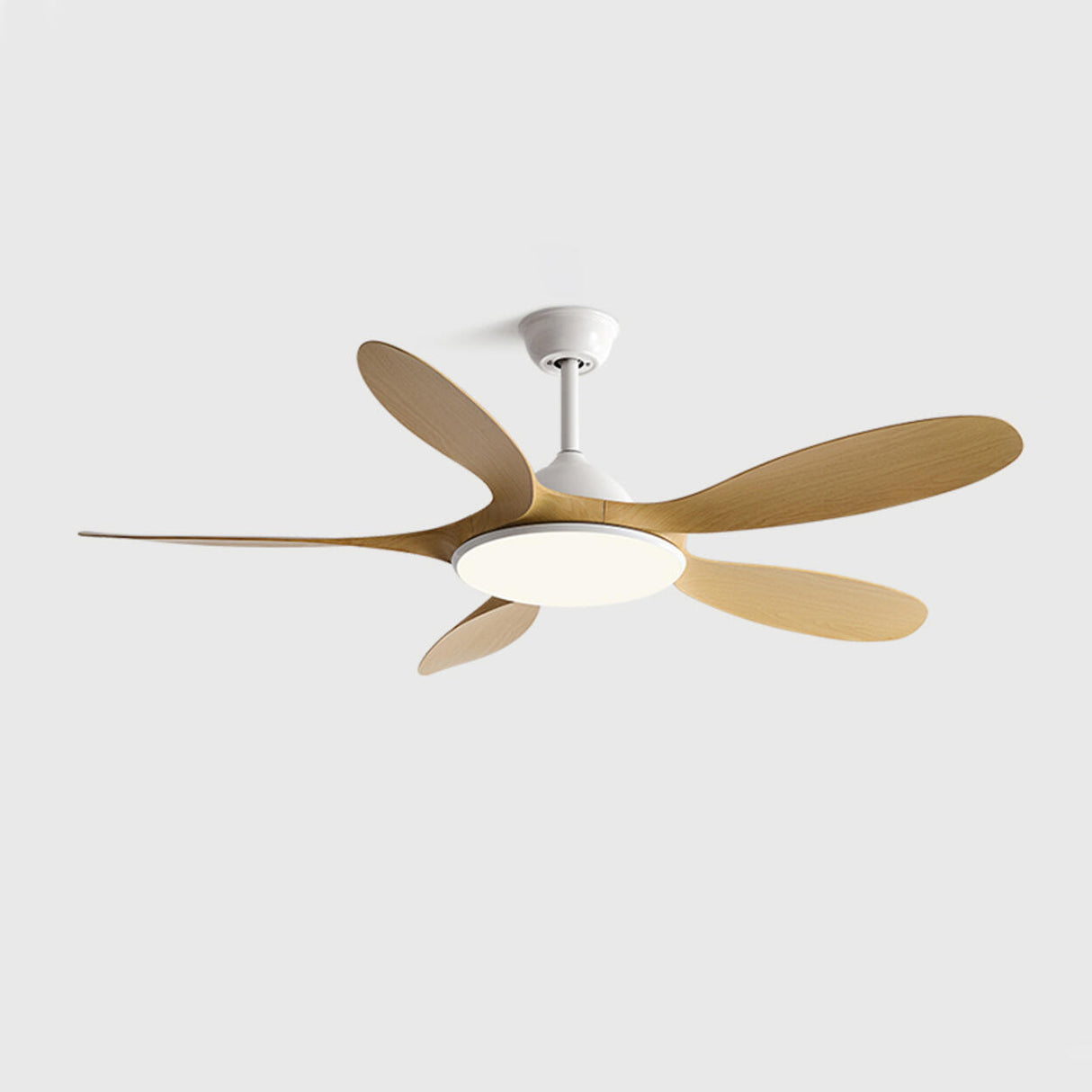 Modern 5-Blade Wooden Ceiling Fan with LED Light Image - 6