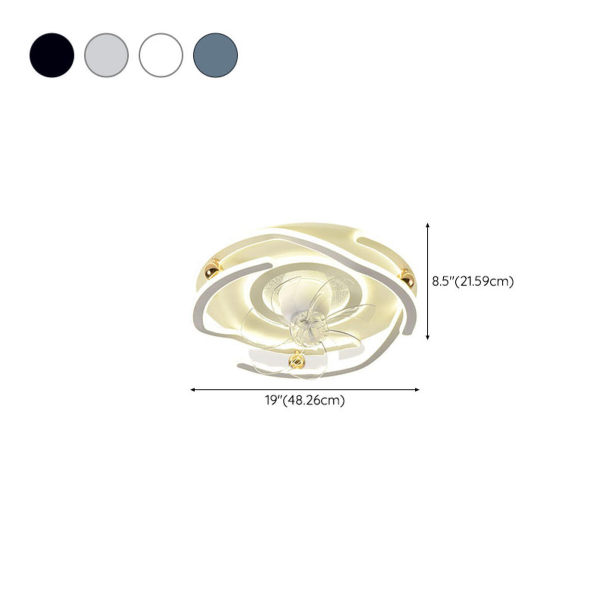 Modern 7 Blade Flower Dimming Ceiling Fan with Light