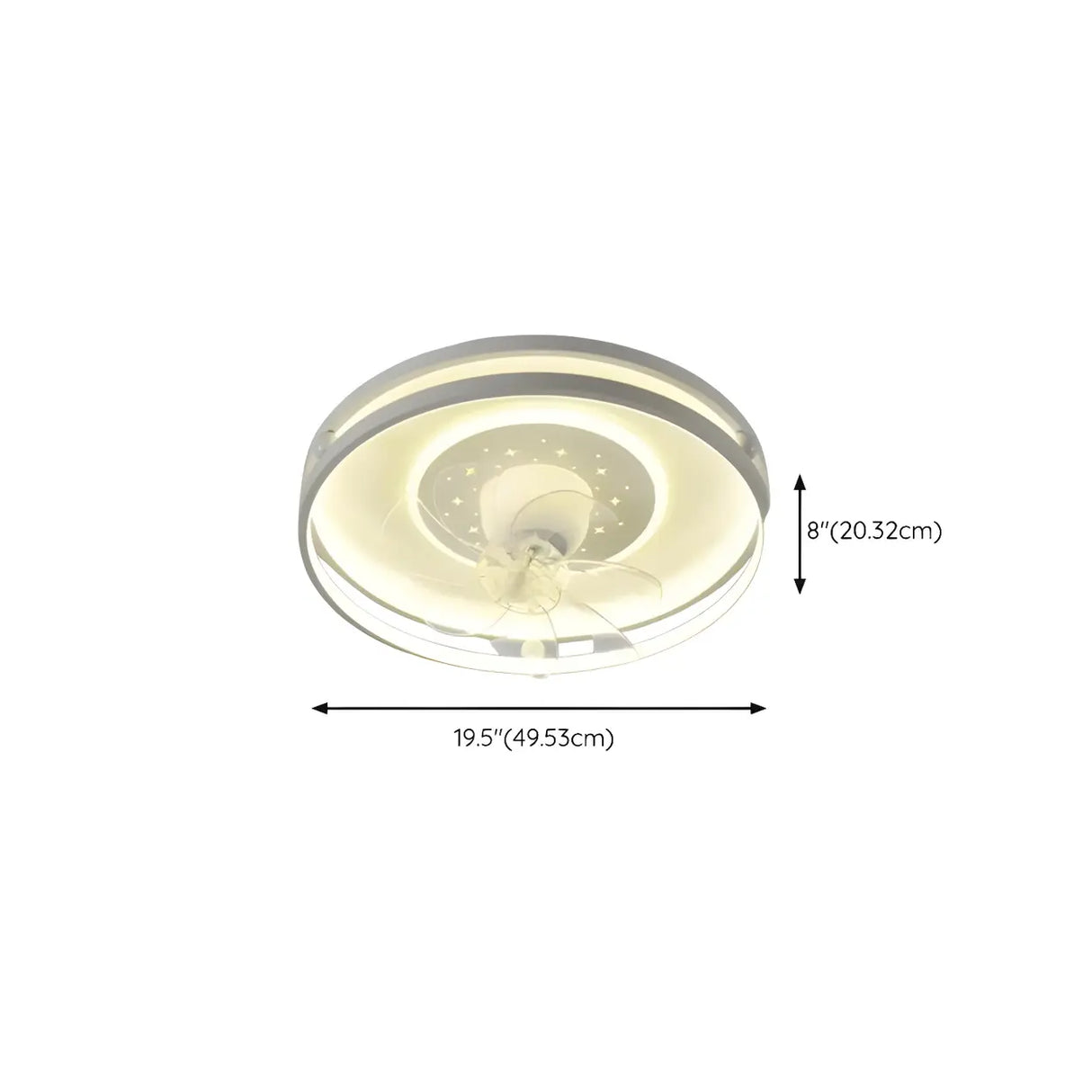 Modern 7 Blade Geometric Ceiling Fan with LED Light