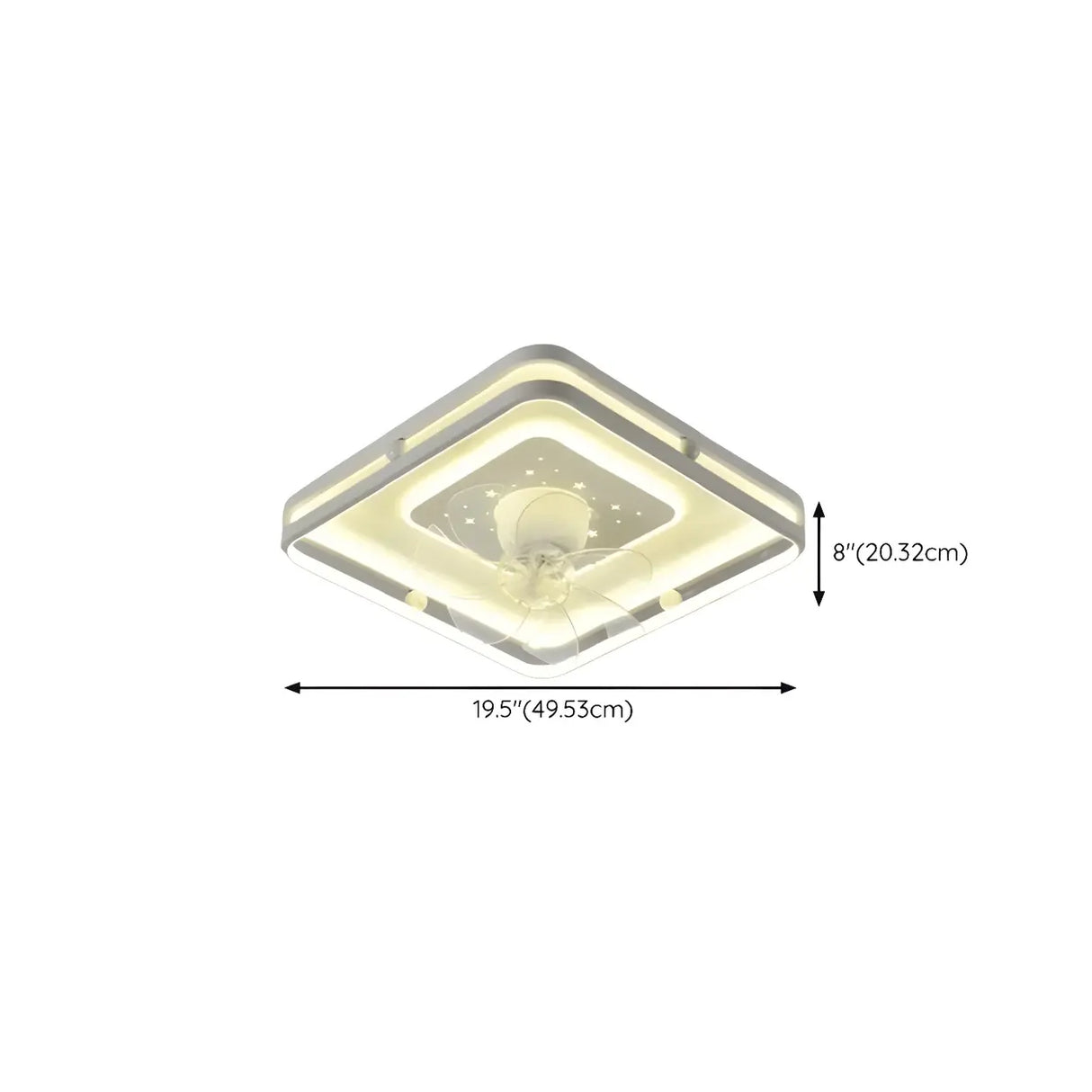 Modern 7 Blade Geometric Ceiling Fan with LED Light Image - 23