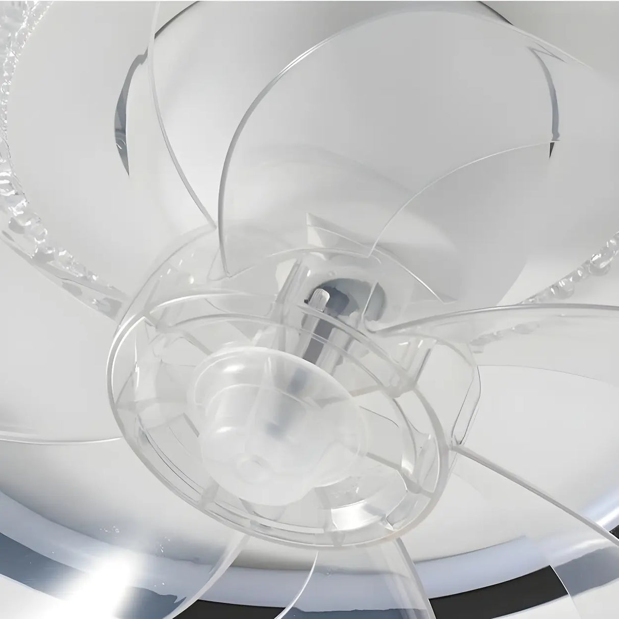 Modern 7 Blade Geometric Ceiling Fan with LED Light Image - 11