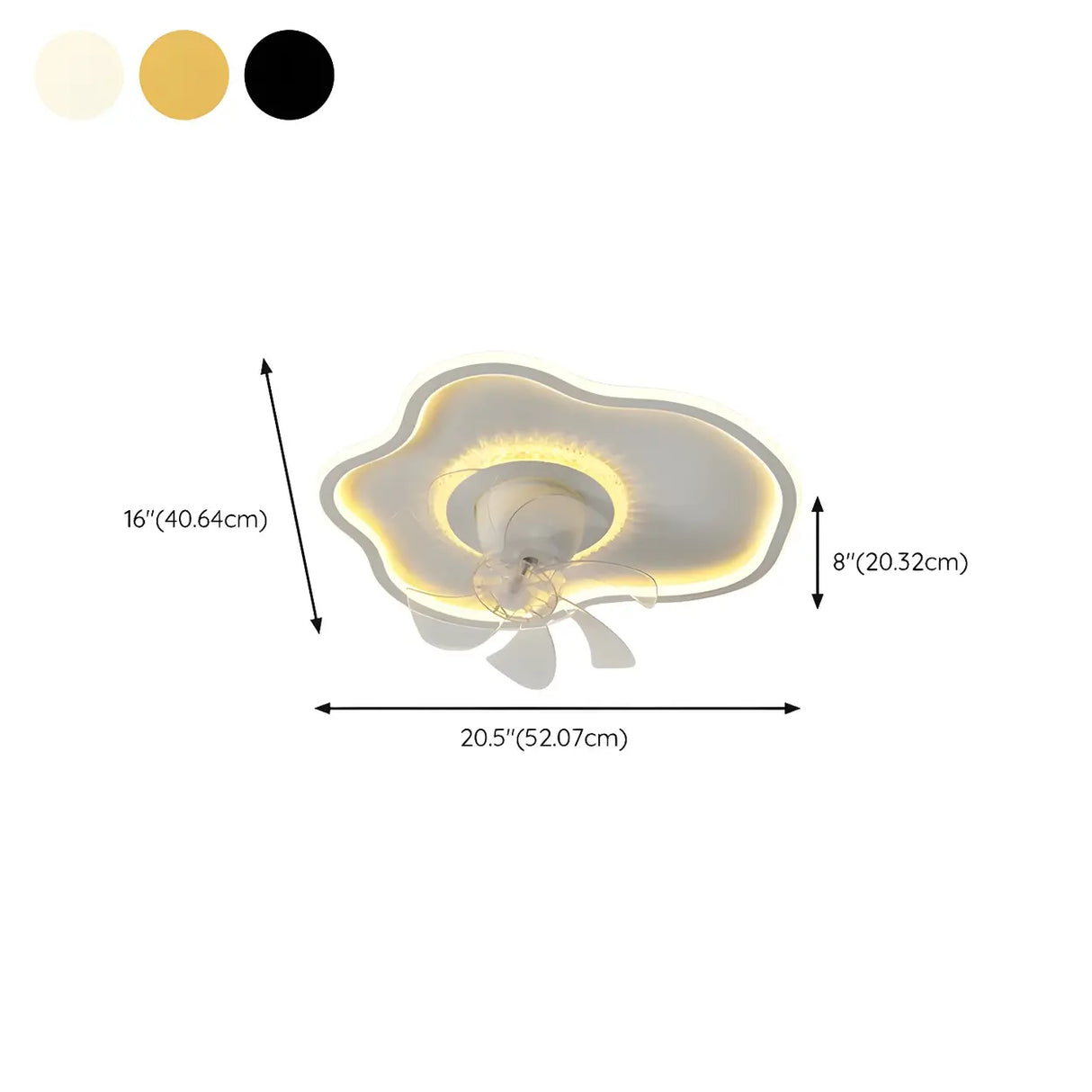 Modern 7 Blade Geometric Ceiling Fan with LED Light Image - 24