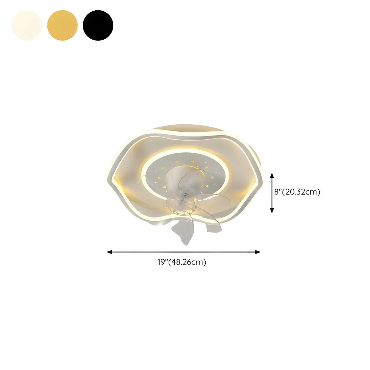 Modern 7 Blade Geometric Ceiling Fan with LED Light Image - 25