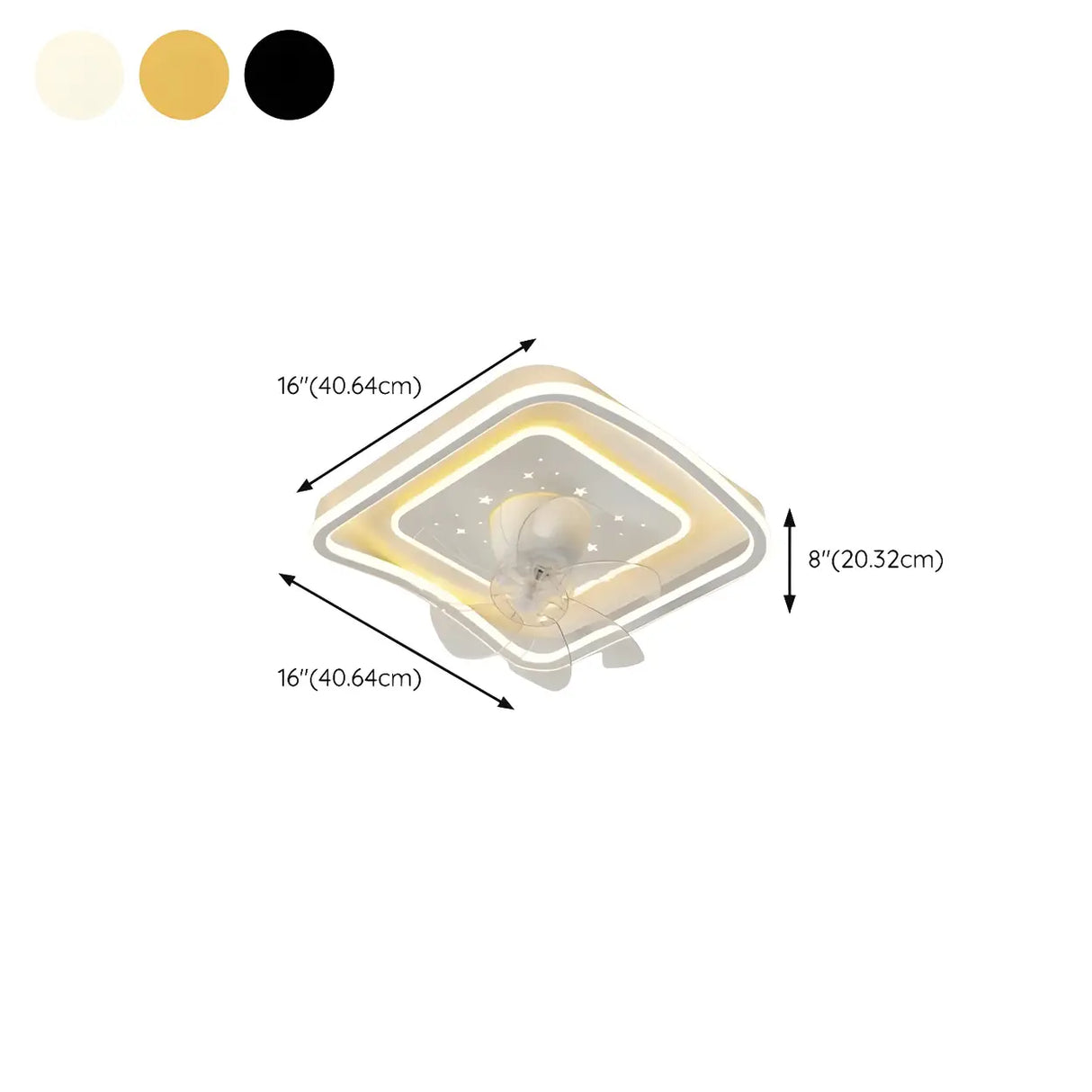 Modern 7 Blade Geometric Ceiling Fan with LED Light Image - 26